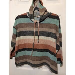Lavish Teens Striped Hoodie Multi-color stripes with draw string size XL